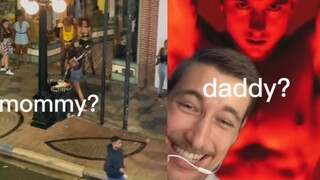 With mommy in front and daddy behind