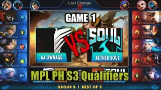 Game1 Aether Soul VS ArkAngel Own | MPL PH S3 QUALIFIERS