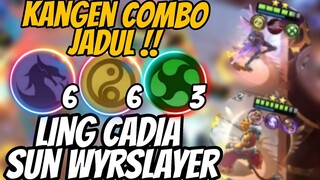 LING BALIK JADI COMBO CADIA ! COMBO NOSTALGIA LING 6 CADIA 6 WRYMSLAYER 3 ELEMENTALIST ! MAGIC CHESS