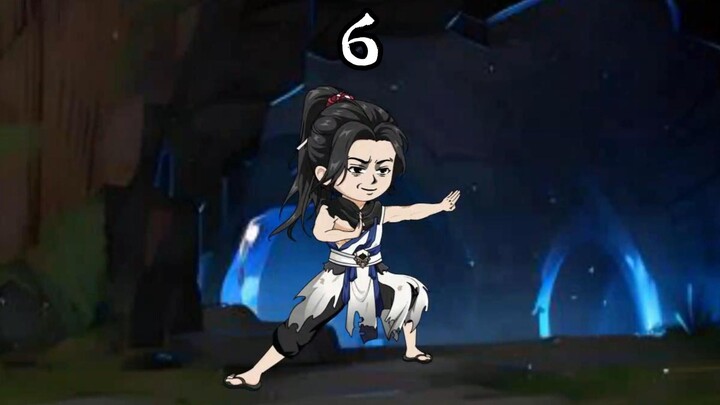 In episode 6, he shows off his senior sister by eating mosquito eggs crazily, and the demons appear!
