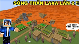 Mình Đã Chống Lại Sóng Thần Lava | Lần 2 Bằng Cách Xây Nhà Trên Núi | TRONG MINECRAFT PE..!!