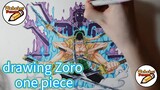 cara menggambar Zoro one piece