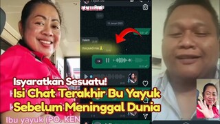 BAK FIRASAT! Isi Chat Terakhir Bu Yayuk Sebelum Meninggal Dunia, Sempat Isyaratkan ini, PO Haryanto