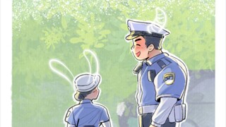 The animated movie has come to life—Rabbit Officer and Buffalo Chief!