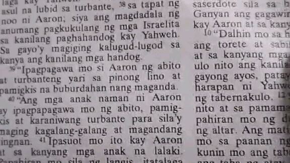 Pang Araw Araw na Talata.               Exodus 28:40-43