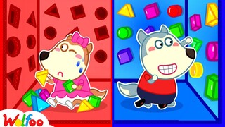 Wolfoo Plays 100 Mystery Shape Buttons Challenge - Learning Shapes for Kids | Wolfoo Channel