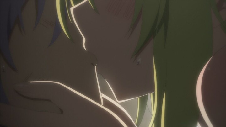 The wife kisses her when she comes up, and it's the kind of drawing!