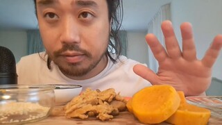 ASMR PLATE LICKING CHICKEN, MUSHROOM & SWEET POTATOES 🥔_🟫