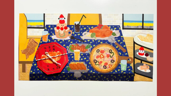 ภาพตัดปะอาหารสุดผ่อนคลาย! กล่องของขวัญปูขนจีนพร้อมกับลูกเล่นเล็กๆ!