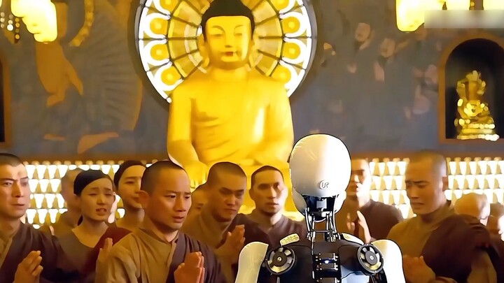 The robot vacuum suddenly had an enlightenment about Buddhism and actually knelt before the Buddha! 