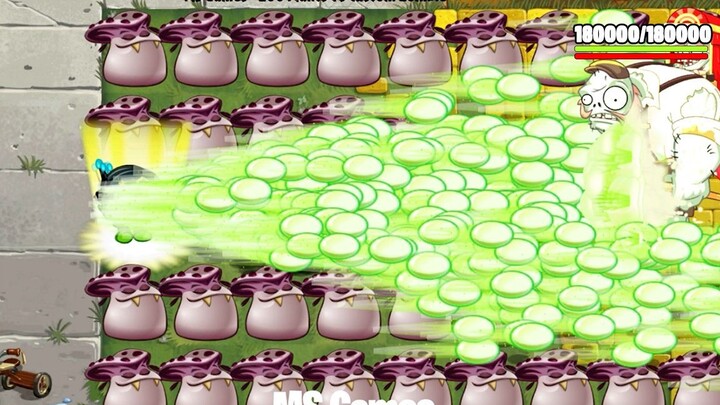 PvZ 2 Challenge - 200 Plants Max Level Vs Porter Gargantuar Zombie 180000 Health