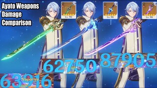 Ayato C0 Haran Geppaku Futsu R1 vs Mistsplitter R1 vs Jade Cutter R1 Damage Comparison