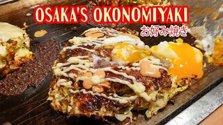 Having a bite of Osaka's famous Okonomiyaki お好み焼き| Amazing Zia