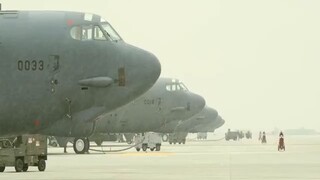 B52H Stratofortress and B1B Lancer Take Off US Air Force