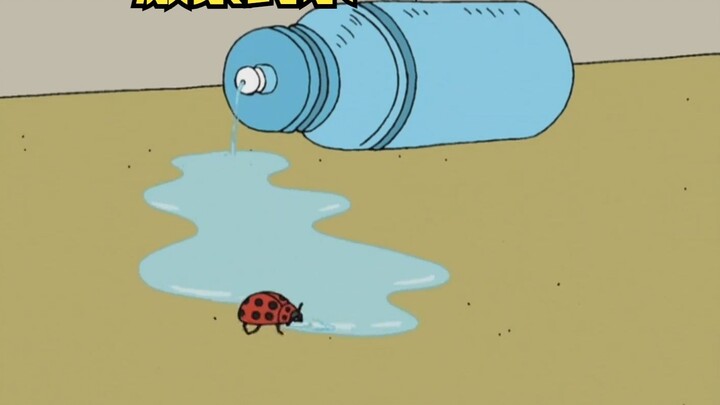 The bug drank the hormone potion and instantly became huge