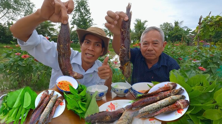 THĂM LẠI CHÒI ÔNG 6 VÀ BỮA CƠM ĐỒNG CÁ CẮM CÂU CÁ TRÊ NƯỚNG  MẮM GỪNG CHUA CAY