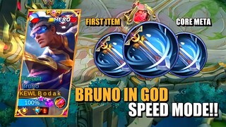 BRUNO IN GOD SPEED MODE (first item windtalker meta) | BRUNO BEST BUILD AND EMBLEM SEASON 24 | MLBB