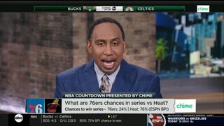 Stephen A. Smith reacts to NBA Playoffs: Philadelphia 76ers vs Miami Heat in Game 1 East Semis
