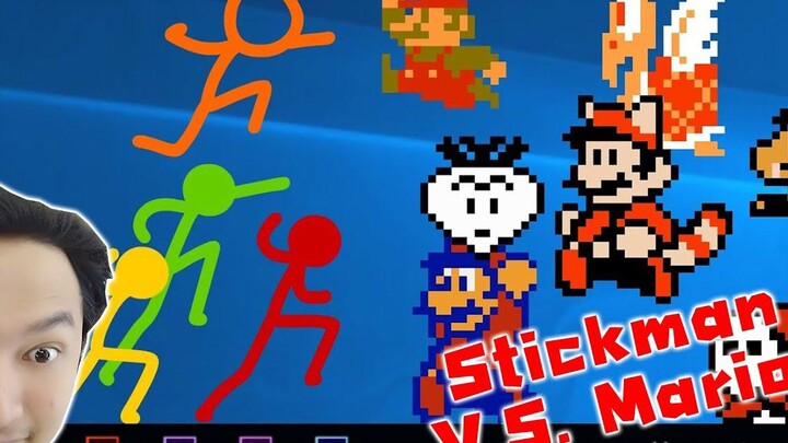 Stickman VS Mario มาริโอ้ภาค 2 โครต OP!-Animation vs Super Mario Bros (official) Reaction