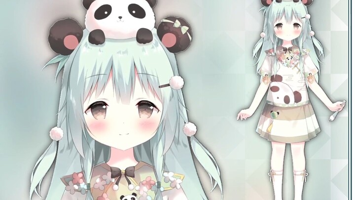 [trưng bày mô hình live2d] Cô gái phong cách Trung Quốc Mo Ran, gấu trúc loli siêu dễ thương