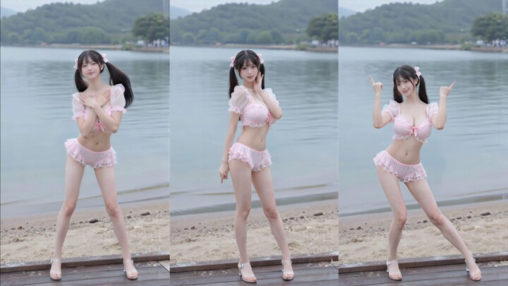 Summer: the fiery clash of swimwear and an ultra-cute twin-tailed beauty~~~Gee