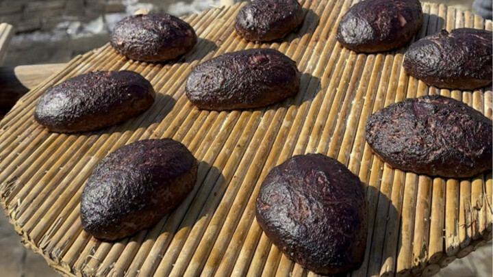 Blood tofu is complex to make, involving multiple steps such as air-drying and smoking/roasting.