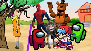 어몽어스 오징어 게임 Squid Game 5 Freddy Fazbear Zone Ankha Talking Tom FNF Spider Man