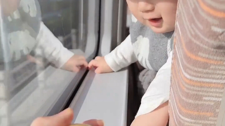 A cute little kid on the high-speed train snatched my orange, and in the end, they even offered this