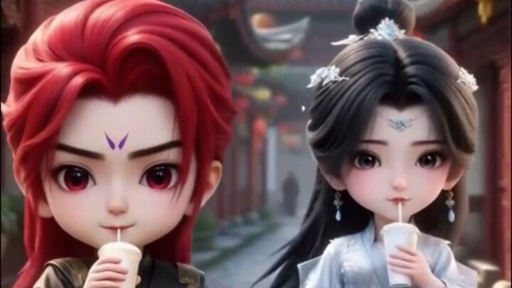 WangLin and LiMuwan cute version😊😊