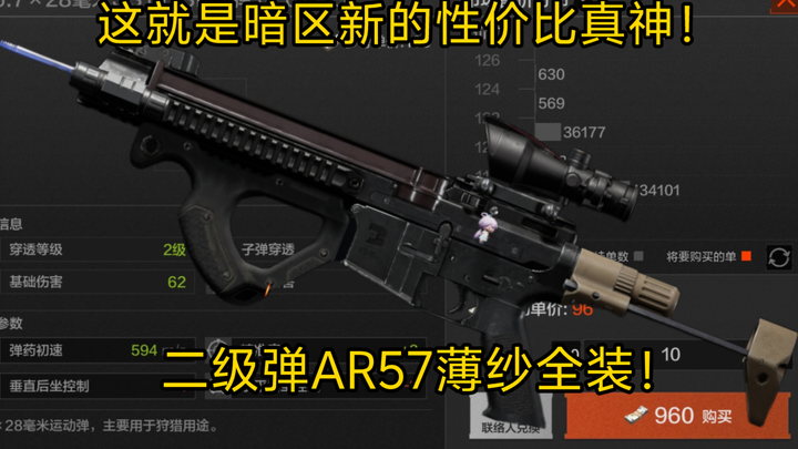 这就是暗区新的性价比真神！二级弹AR57薄纱全装！