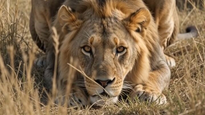 The Lion Was Waiting for the Perfect Moment… 🦁😳