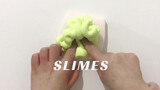Mixing slime with cotton candy