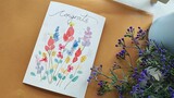 Mini DIY Greetings Card • Colorful Flowers Watercolor painting