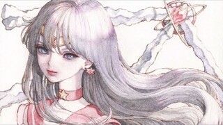 SailorMars-Cat Air Transparan -LineDrawing-セーラームーン-Watercolor