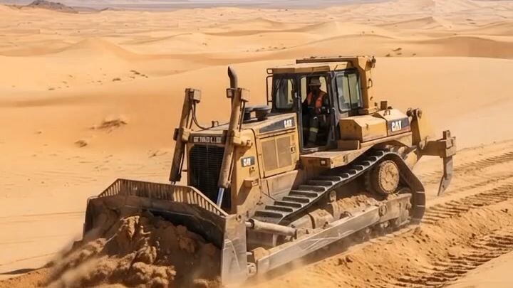 Bulldozer in construction