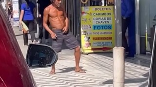 This is the real beggar version of Michael Jackson! And he has abs!