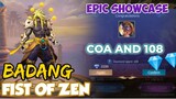 GETTING BADANG FIST OF ZEN USING CRYSTAL OF AURORA AND 108 DIAMONDS | EPIC SHOWCASE | MOBILE LEGENDS
