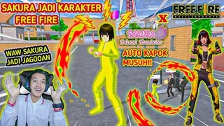 SAKURA MENJADI KARAKTER FREE FIRE KELLY!!ADA KEKUATAN SUPER - SAKURA SCHOOL SIMULATOR INDONESIA