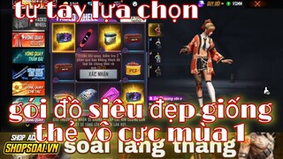 Free fire| bất ngờ gói đồ siêu đẹp giống thẻ vô cực mùa 1 trong vòng quay tự tay lựa chọn đồ ngon