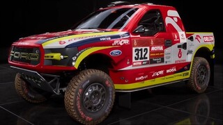 Car Ford Raptor RS cross country in Dakar Desert Rally. Benzina Orlen team.
