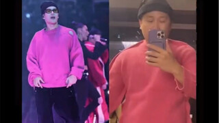 أضحك أكثَر تطابق في عالم الترفيه! البَّابا يرتدي الكنزة الصوفية الوردية نفسها التي يرتديها وانغ جيا 