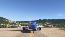 Takeoff of a passenger airliner Boeing 737 Max8 of Southwest Airlines from Sochi airport