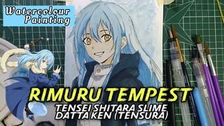 Cara melukis Rimuru Tempest Pakai cat air