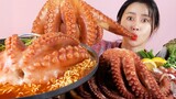 MUKBANG ASMR | So Fresh! Octopus🐙 Spicy Noodles Eat Seafood Korean Eatingshow 아라 Ara Eatingsound