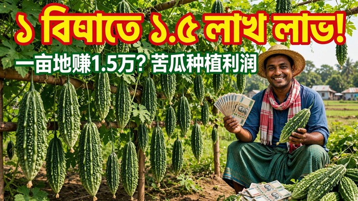 一亩地赚1.5万？孟加拉农民分享苦瓜种植高利润秘诀！3个月回本 | ১ বিঘা করলা চাষে দেড় লাখ লাভ! খরচ মাত্র ৩০ হাজার