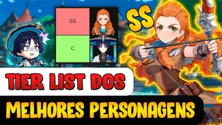 TIER LIST DOS MELHORES PERSONAGENS DE GENSHIN IMPACT