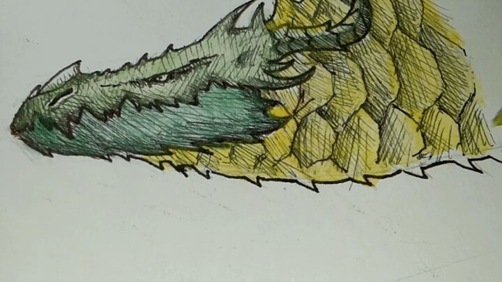 DRAWING DRAGON HEAD🔥🐉| quick sketch ✨