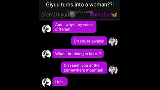 giyuu turned into a girl?!?(texting story) #textingstory #demonslayer #giyuutomioka #shinobu #kocho