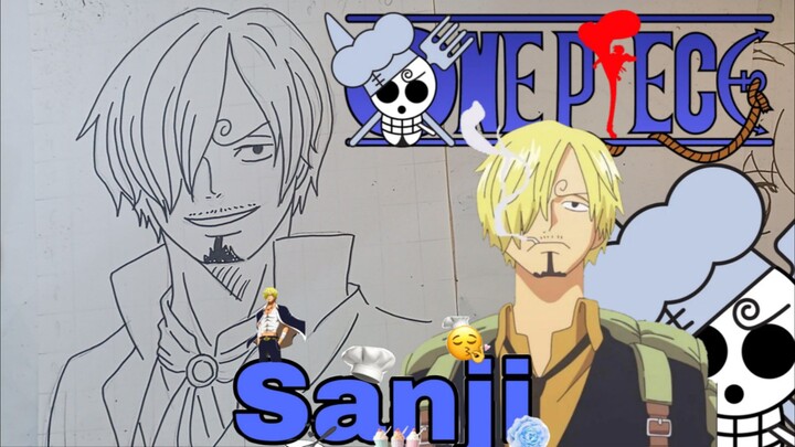 menggambar sanji fari anime one piece