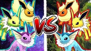 Shiny Eeveelutions BATTLE in Pokemon Let's Go!